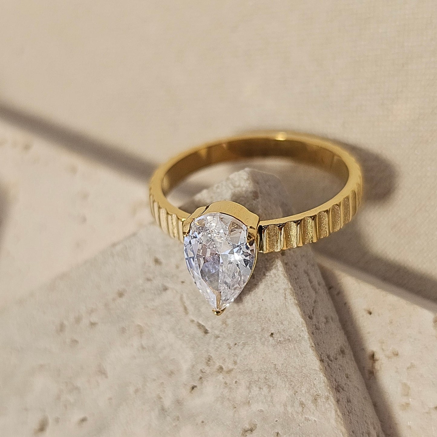 Teardrop Pear Cut Ring