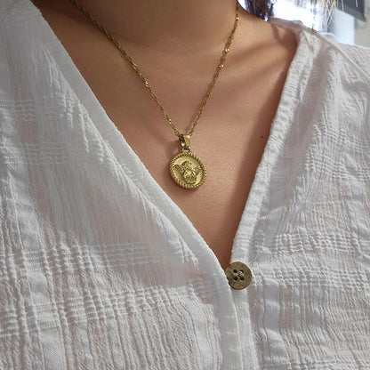 Cherub Charm with Angel Pendant Necklace
