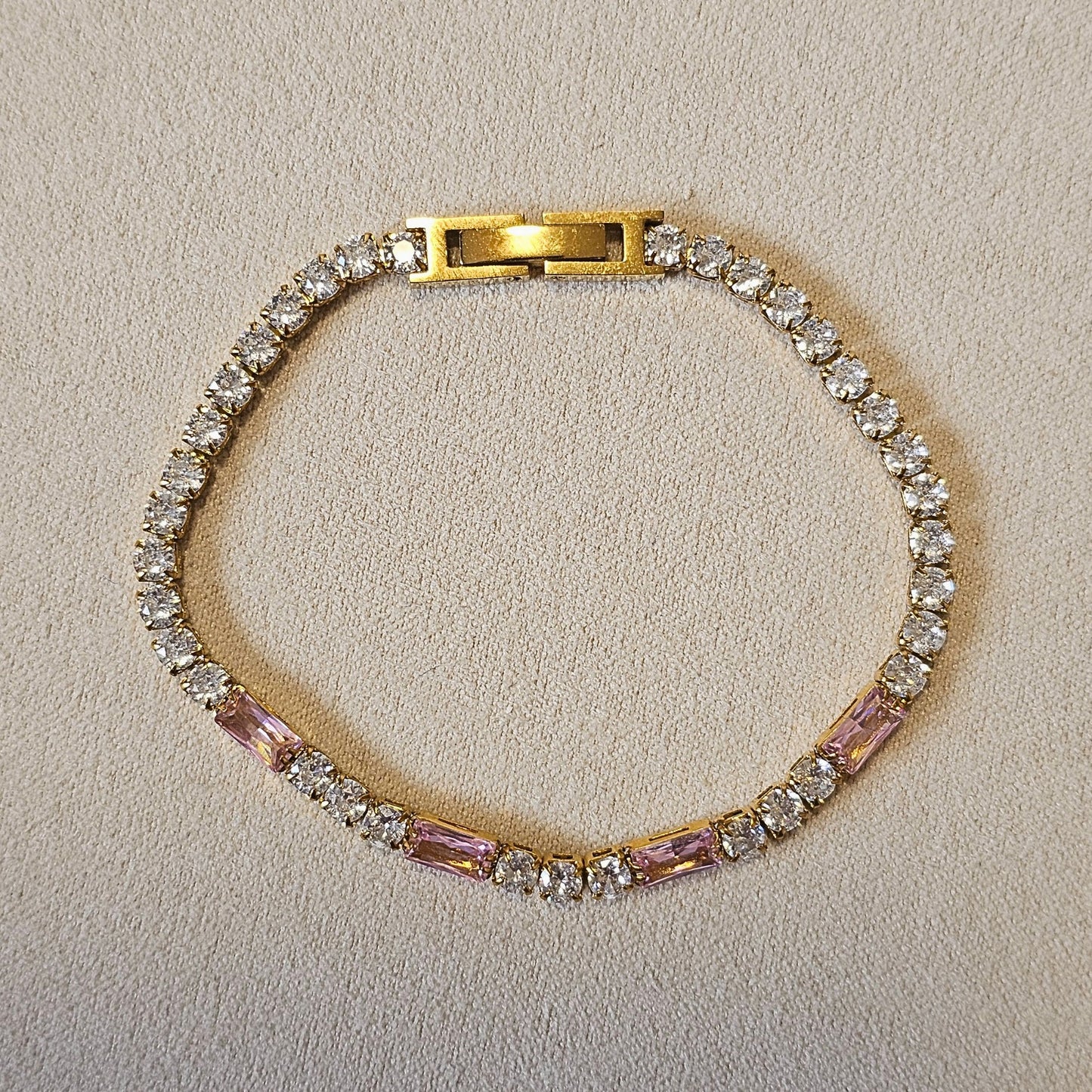 Pink Emerald Tennis Bracelet