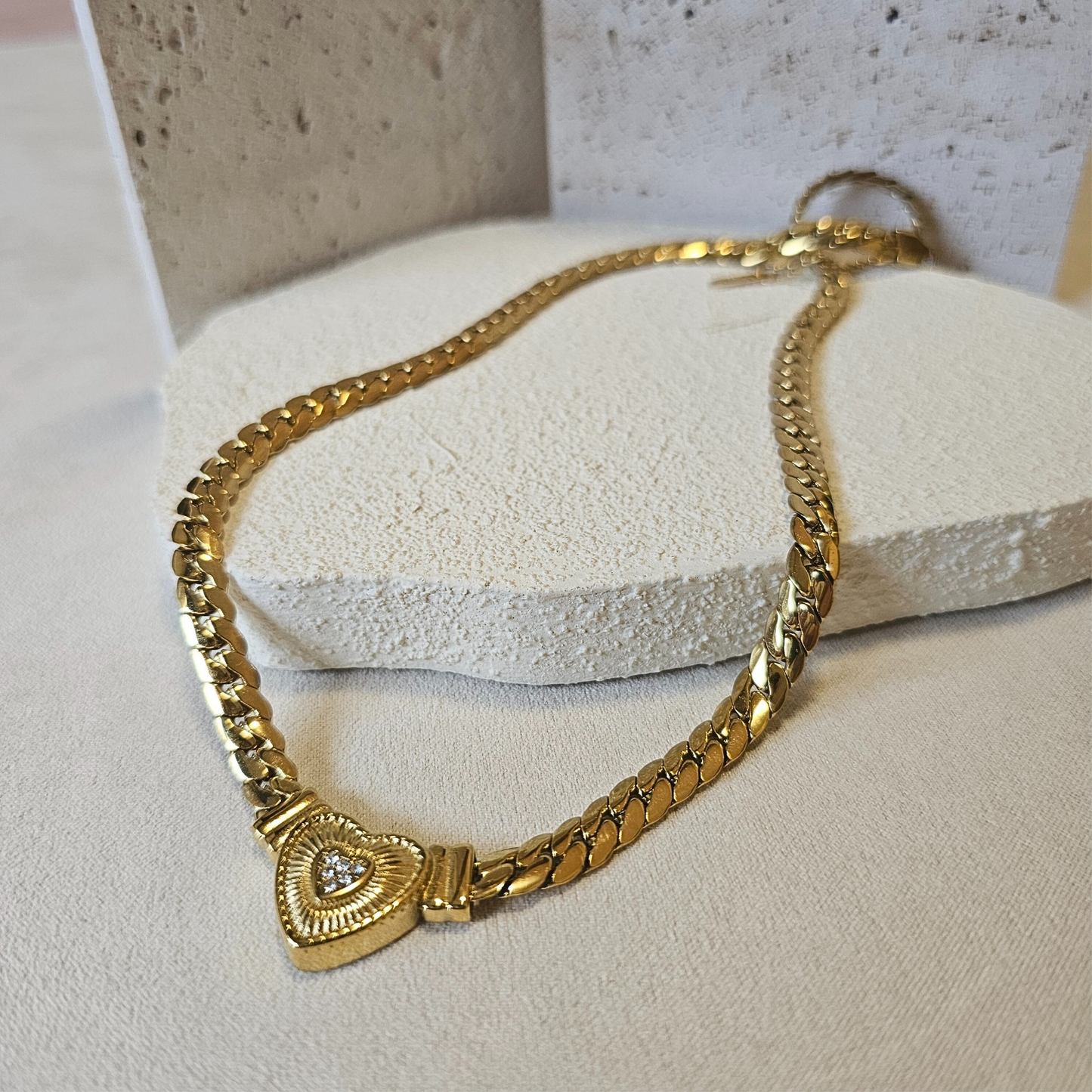 Heart Pendant Snake Chain Necklace