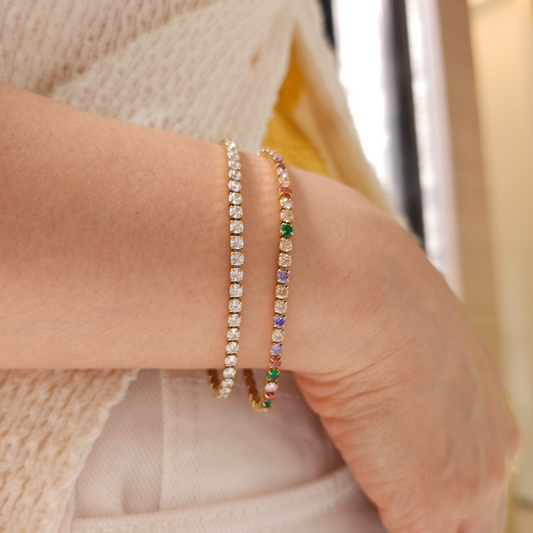 Sparkling Clear Rainbow Tennis Bracelet