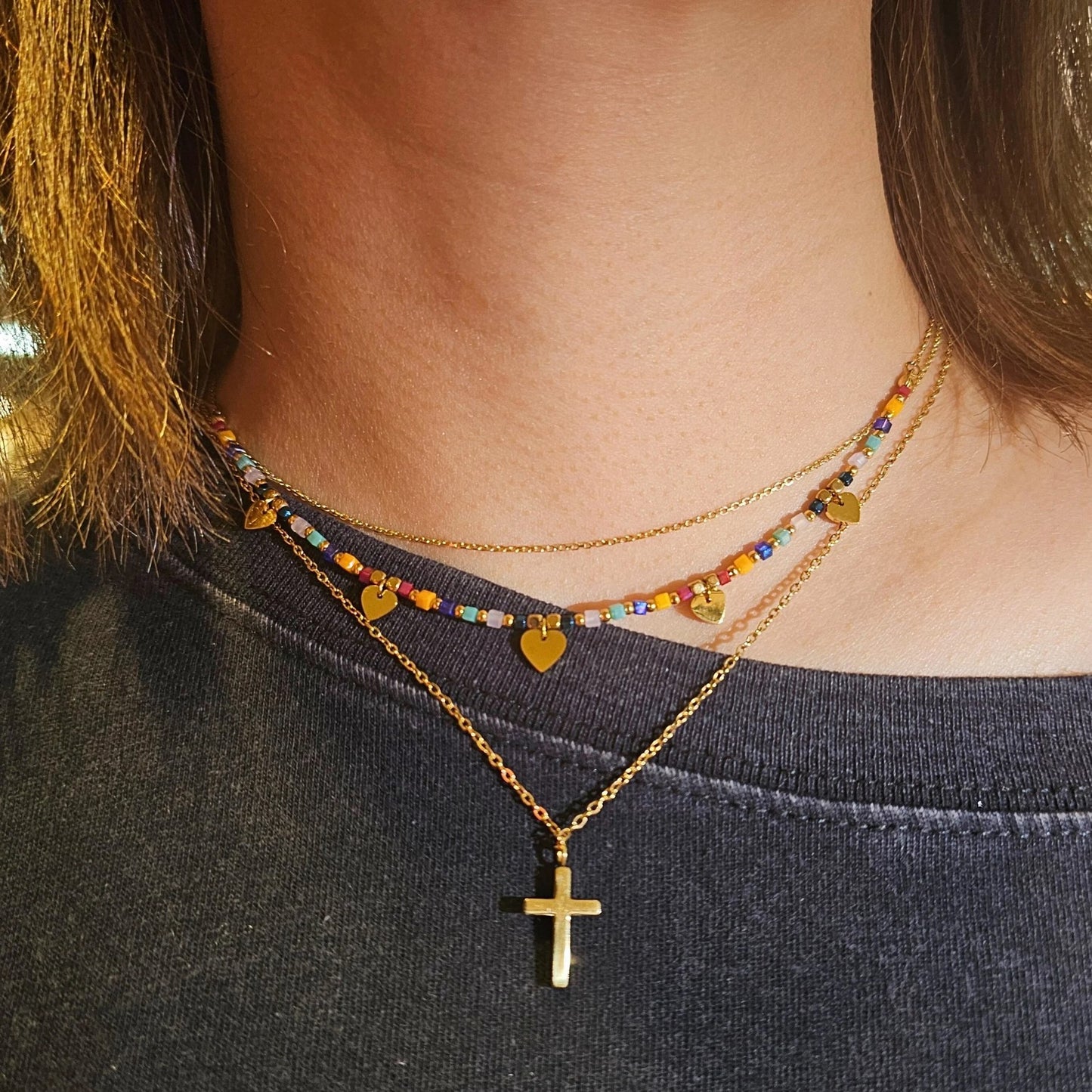 Boho Rainbow Bead Necklace