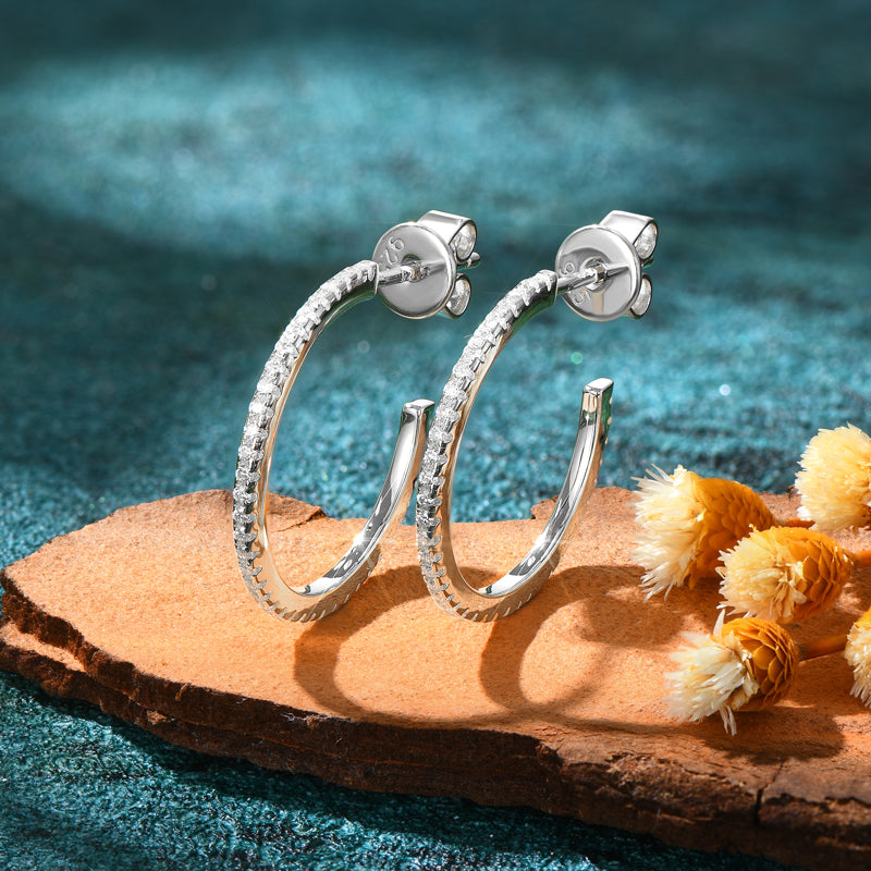 Lynn's C-shaped Moissanite Earrings