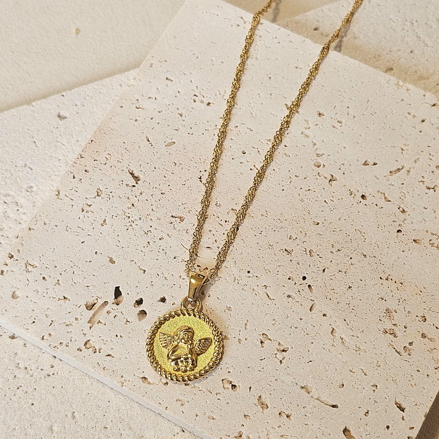 Cherub Charm with Angel Pendant Necklace