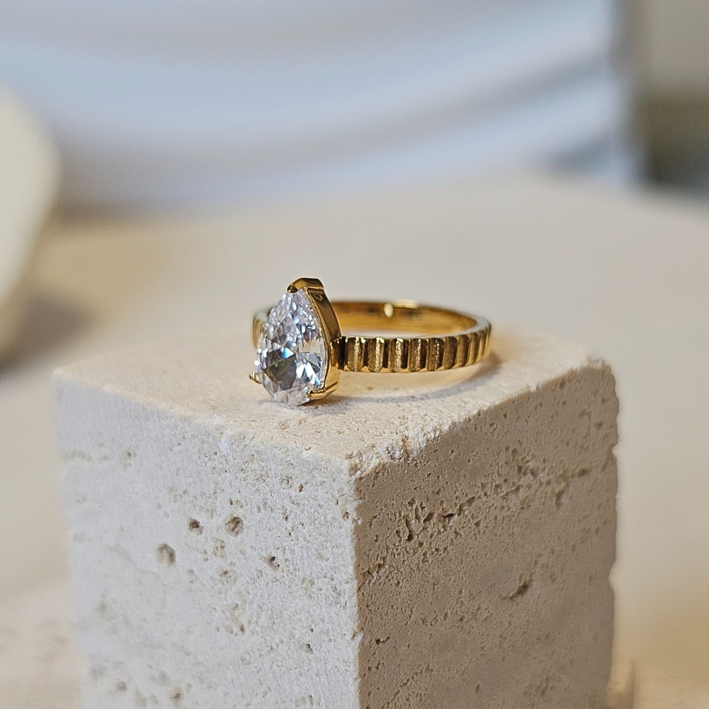 Teardrop Pear Cut Ring