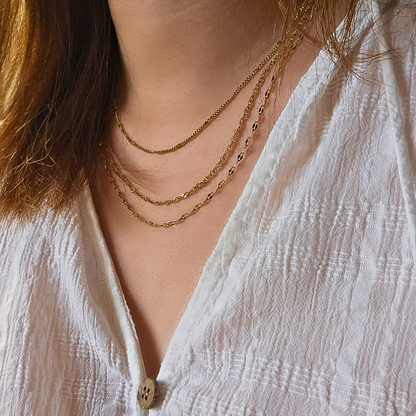 Triple Layer Gold Necklace Set
