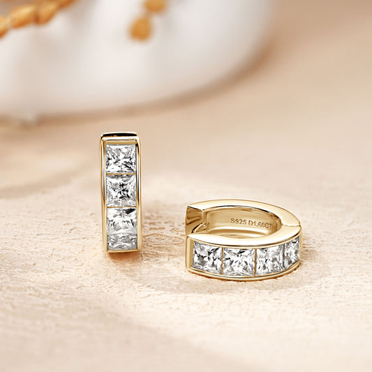 Lynn's Princess Moissanite Hoop Earrings