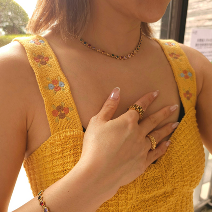 Prism Rainbow Bubble Bead Bracelet Necklace
