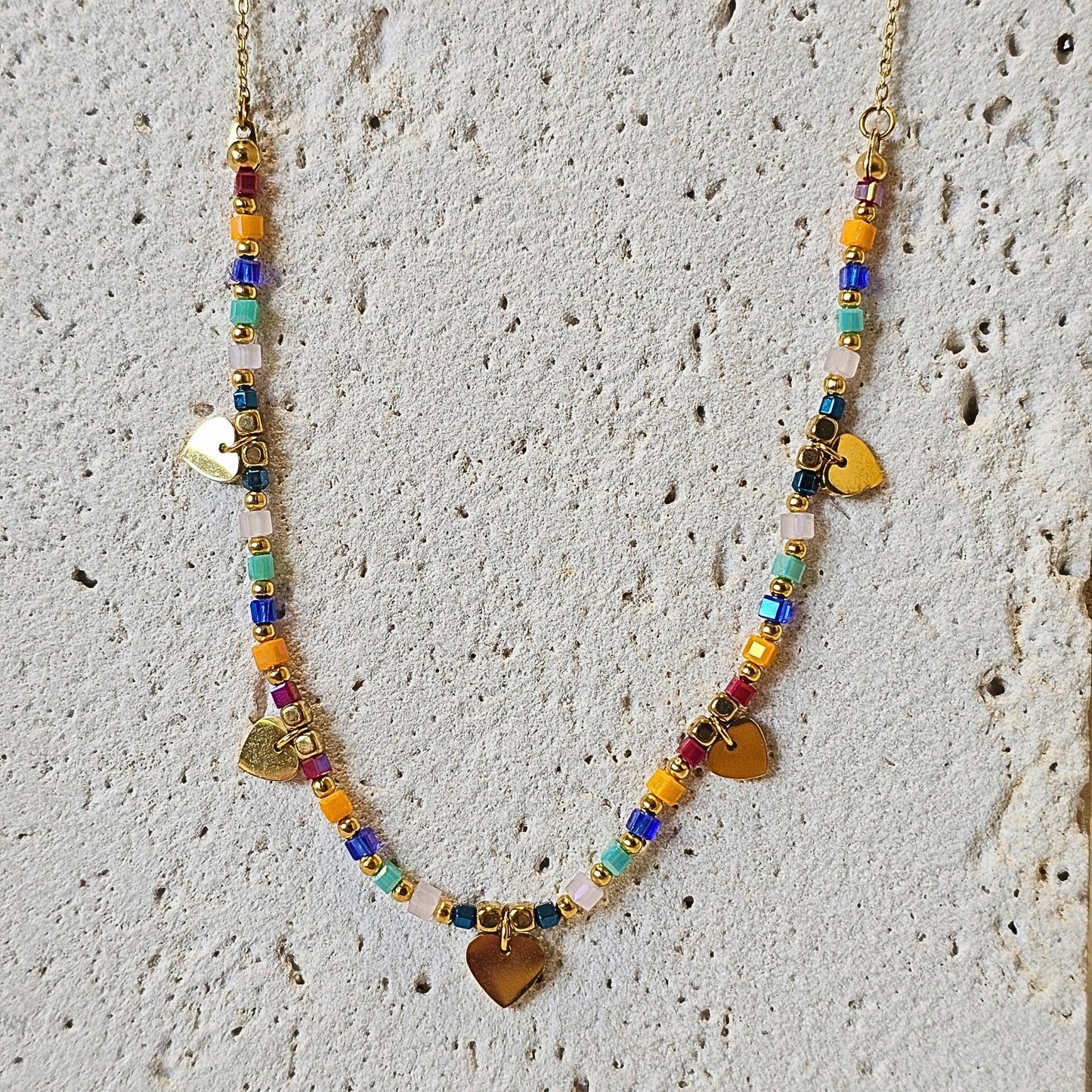 Boho Rainbow Bead Necklace