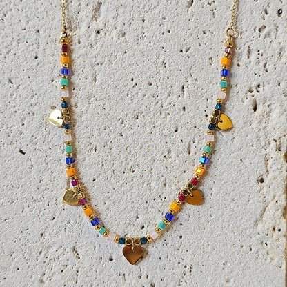 Boho Rainbow Bead Necklace