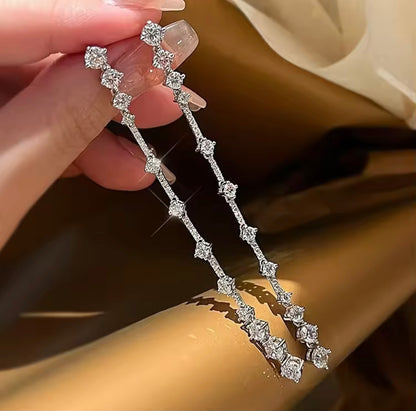 Xylia 925 流蘇 6ct 莫桑石耳環