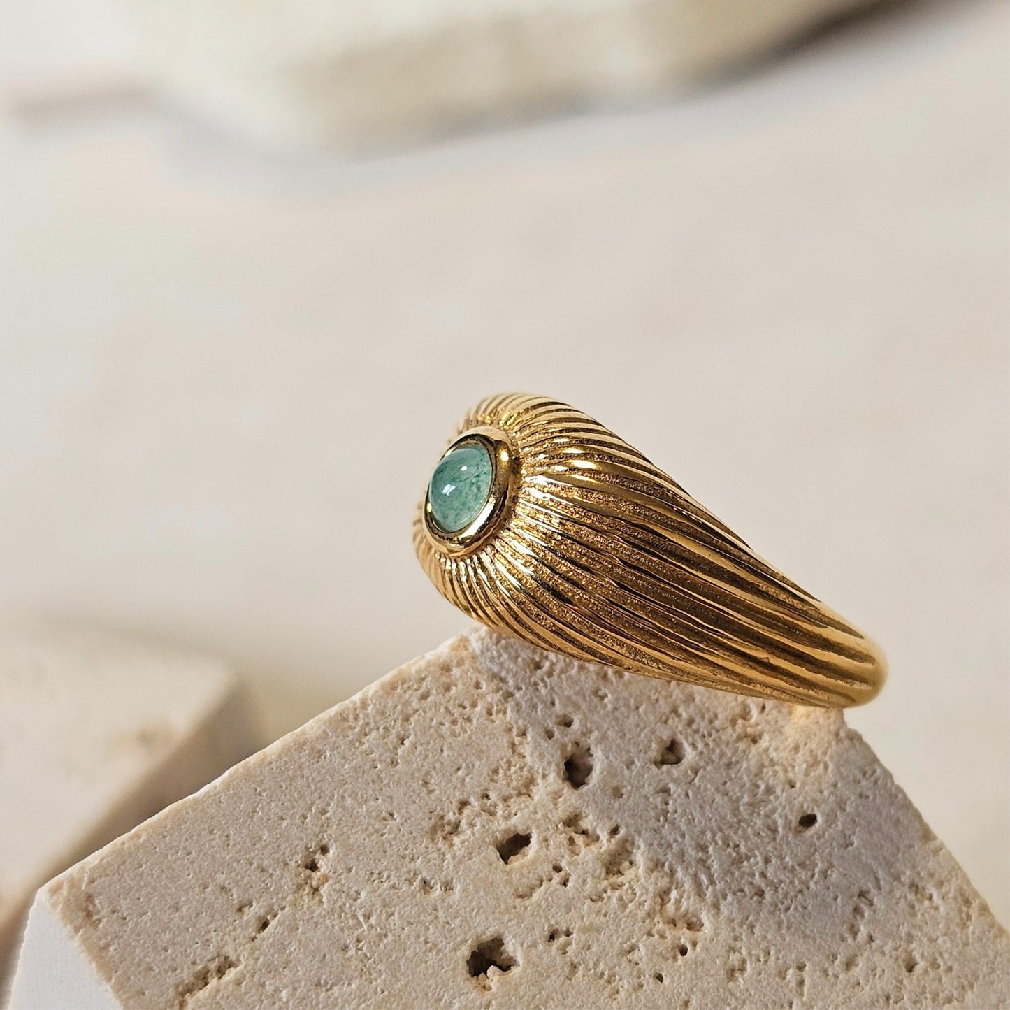 May Birthstone Green Symbol Ring
