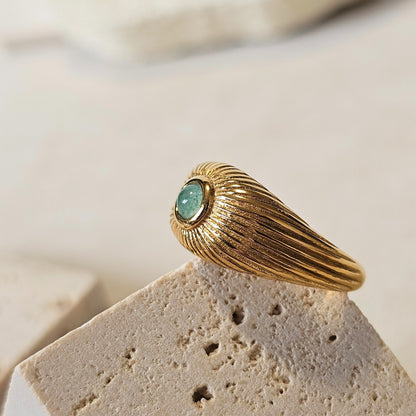 May Birthstone Green Symbol Ring