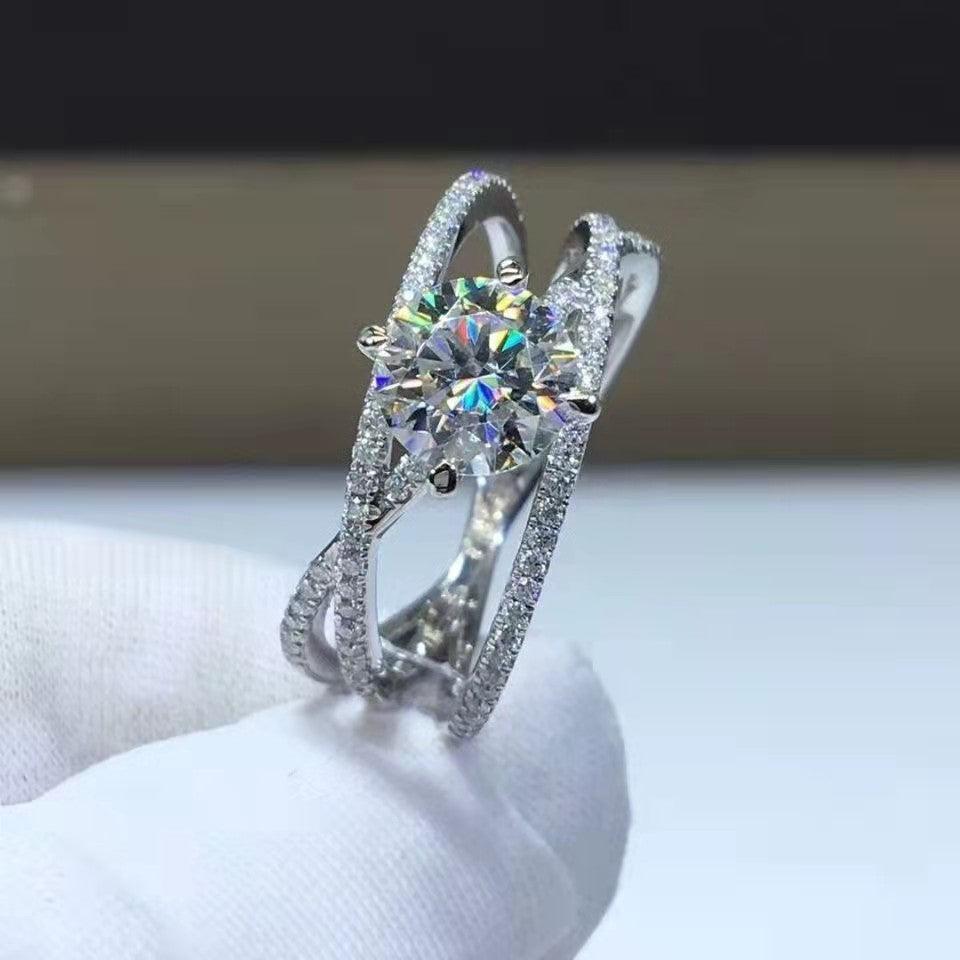 Embrace Round Moissanite Ring