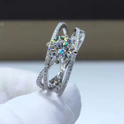 Embrace Round Moissanite Ring