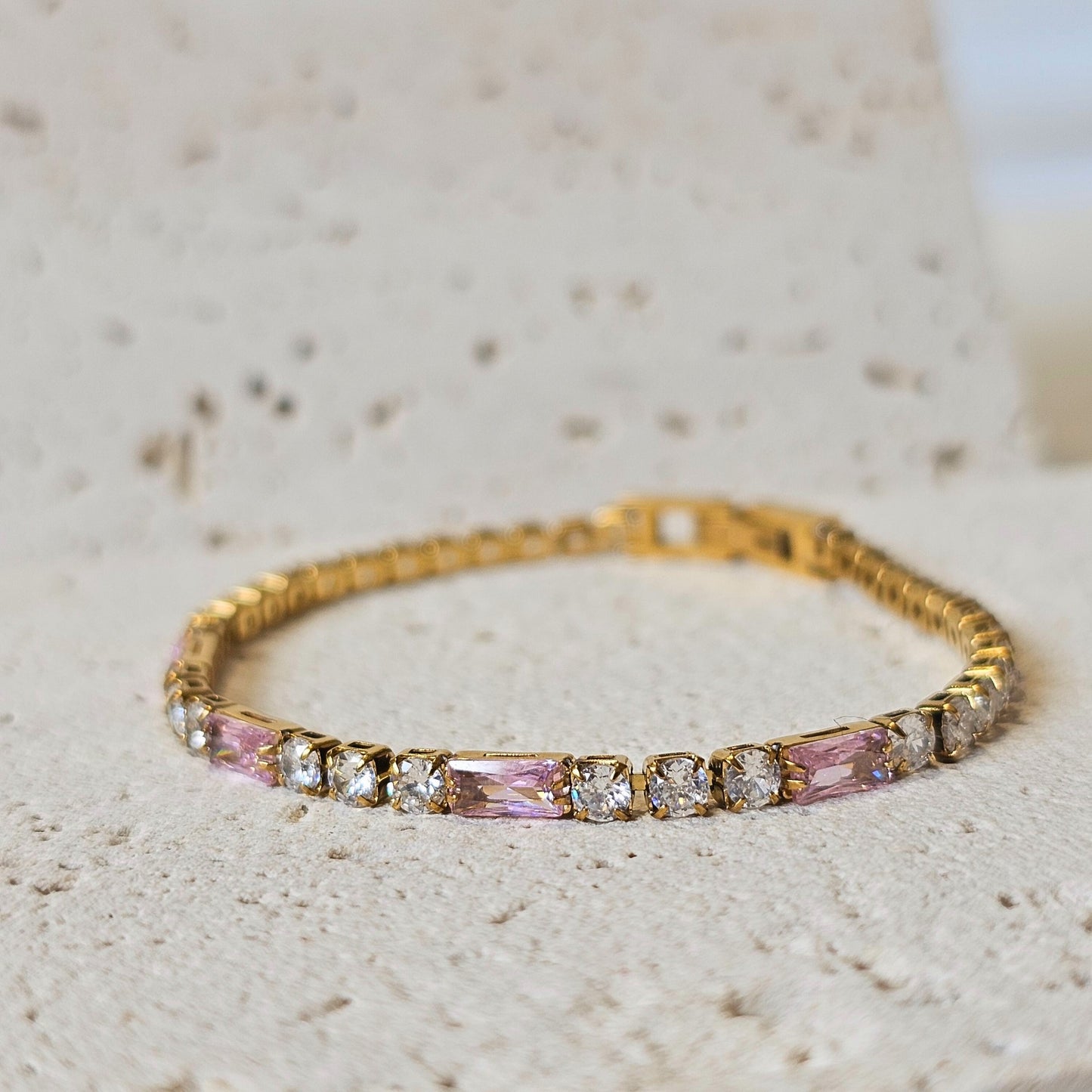 Pink Emerald Tennis Bracelet