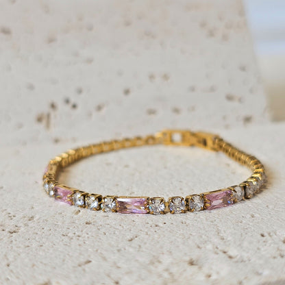 Pink Emerald Tennis Bracelet
