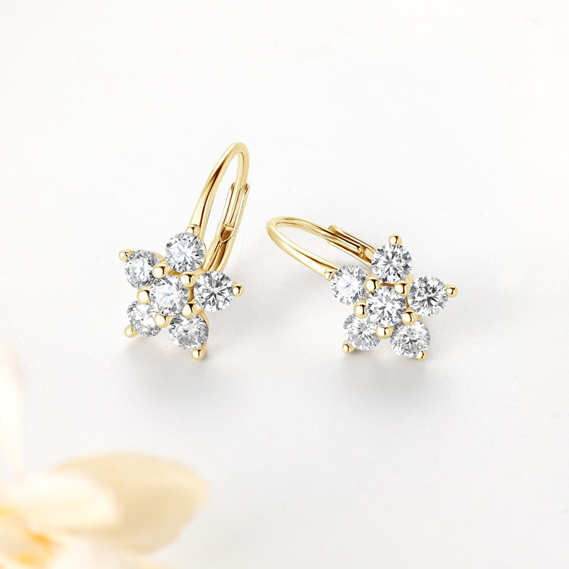 Daily Jewelry Star Moissanite Hoop Earrings