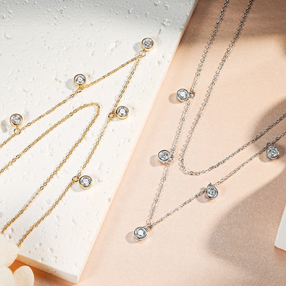 Lynn's Moissanite Double Chain Necklaces