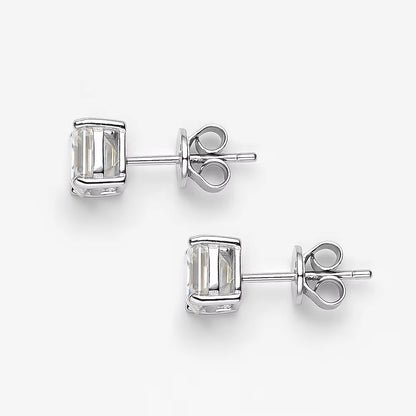 Princess Moissanite Zirconia Stud Earrings