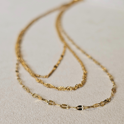 Triple Layer Gold Necklace Set