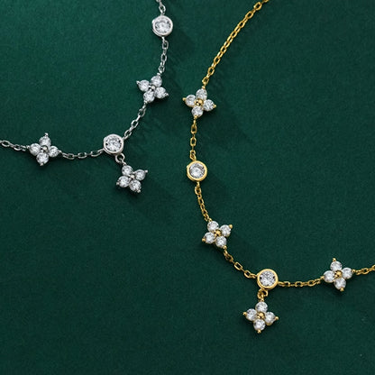 Flower Moissanite Chain Bracelet