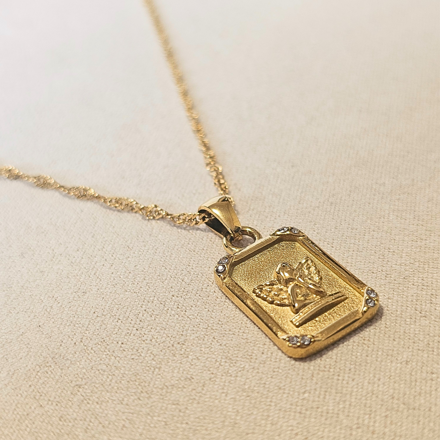 Cherub Charm with Angel Pendant Necklace