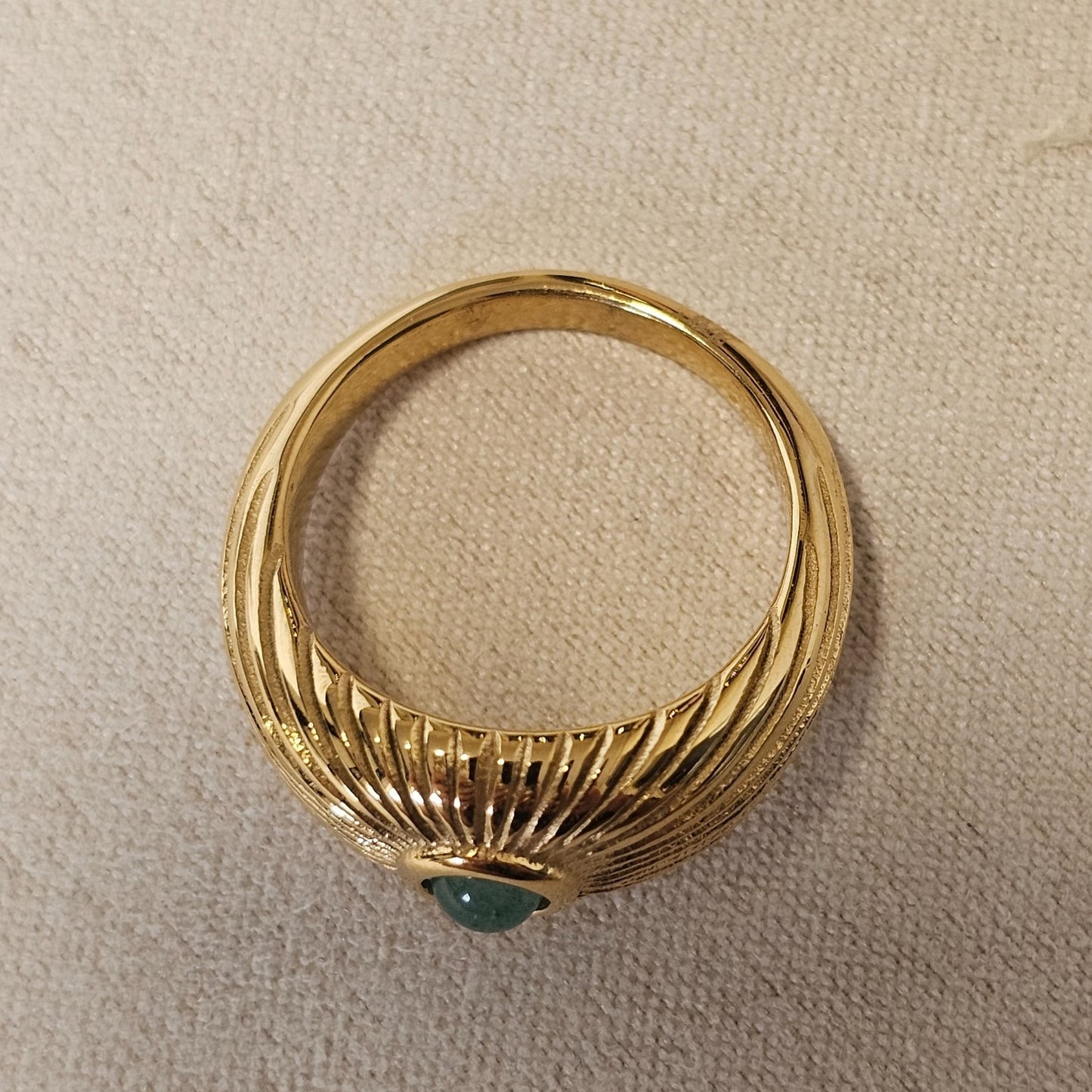 May Birthstone Green Symbol Ring