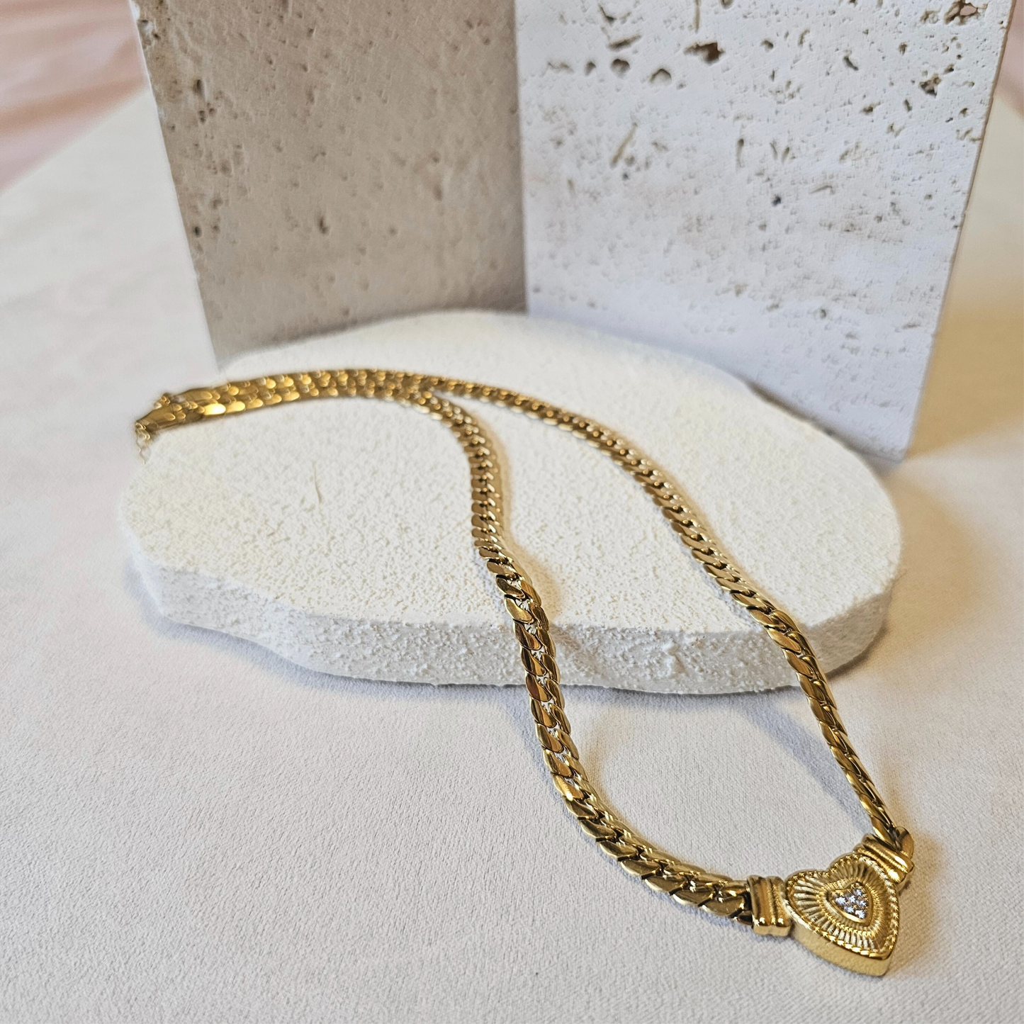 Heart Pendant Snake Chain Necklace