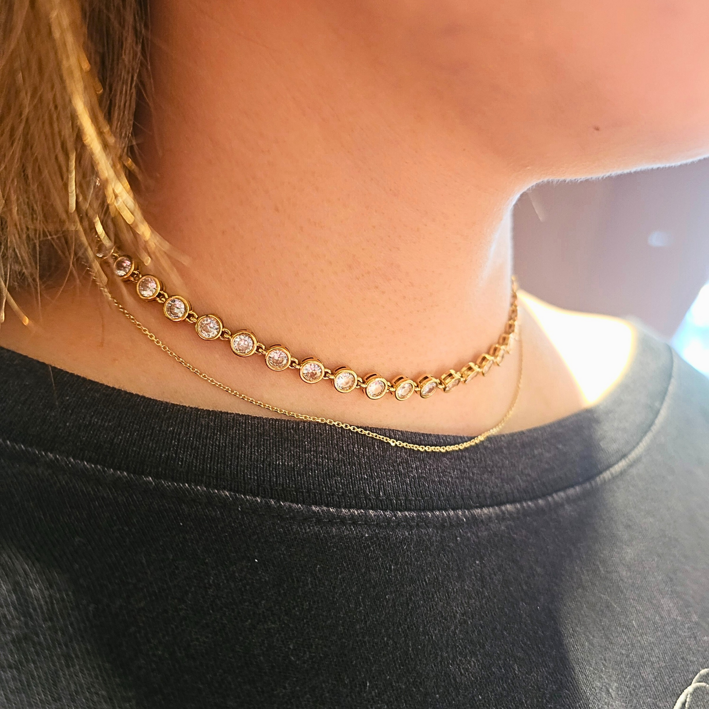 Bubble Bracelet Tennis Necklace