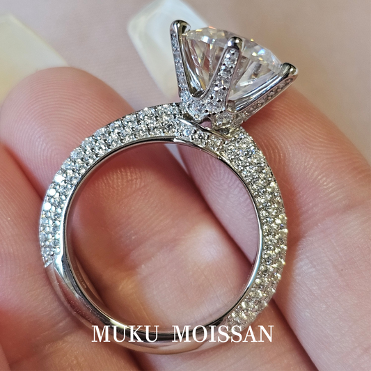 5ct Clear Moissanite Crown Ring