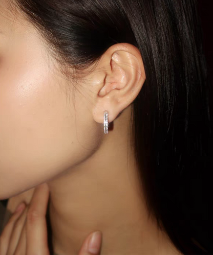 S925 Moissanite Hoop Earrings