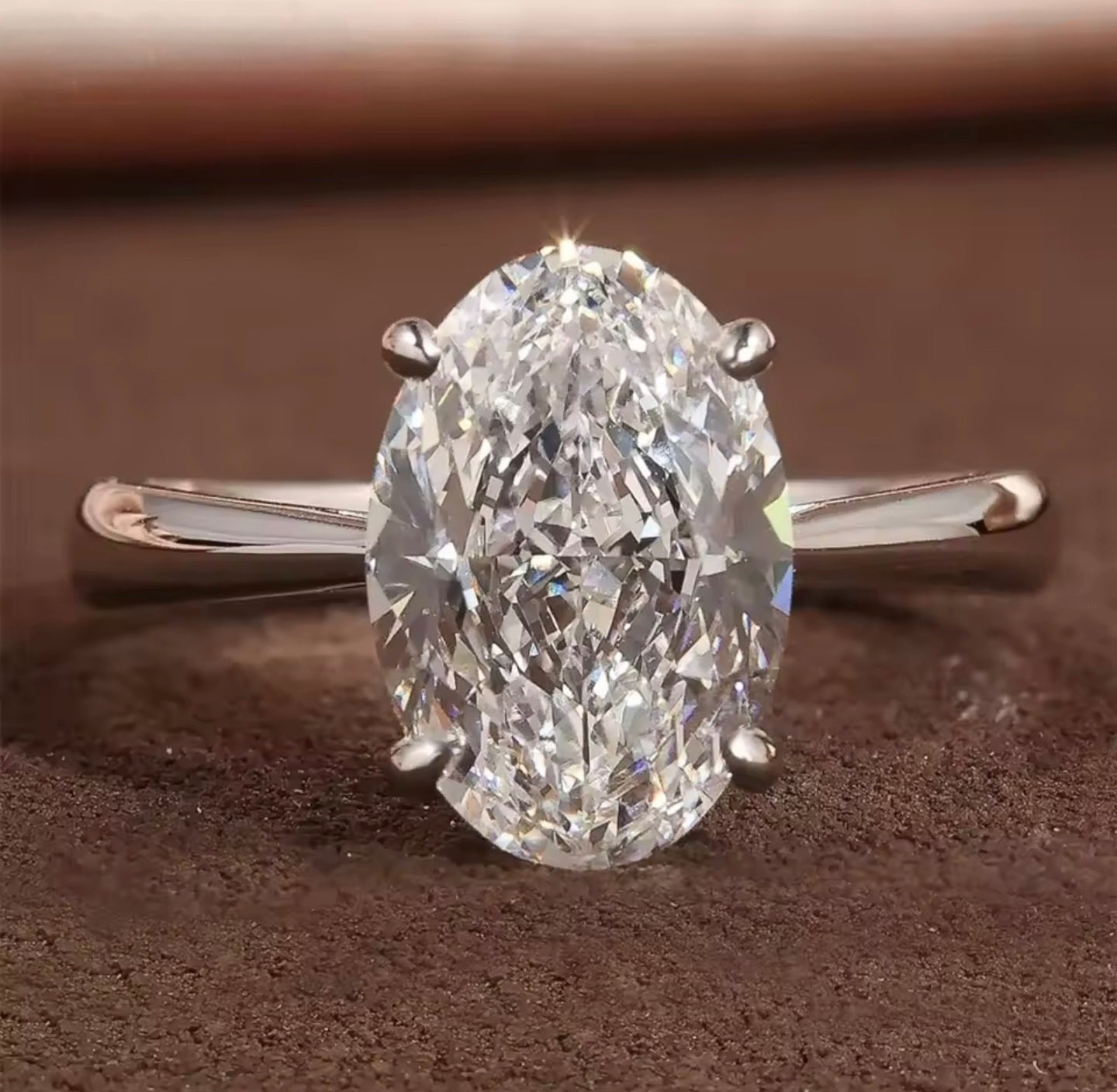 Solitaire Oval Moissanite Ring