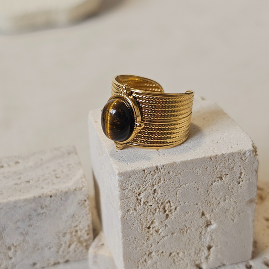 Tigerite Crown Ring