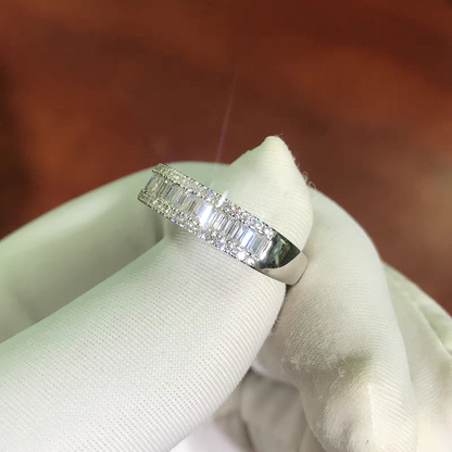925 Moissnaite Half Row Ring
